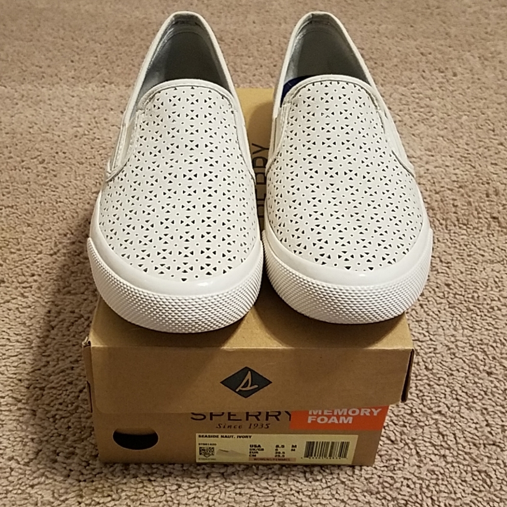 Sperry Top Sider Memory Foam Seaside Ivory 8.5